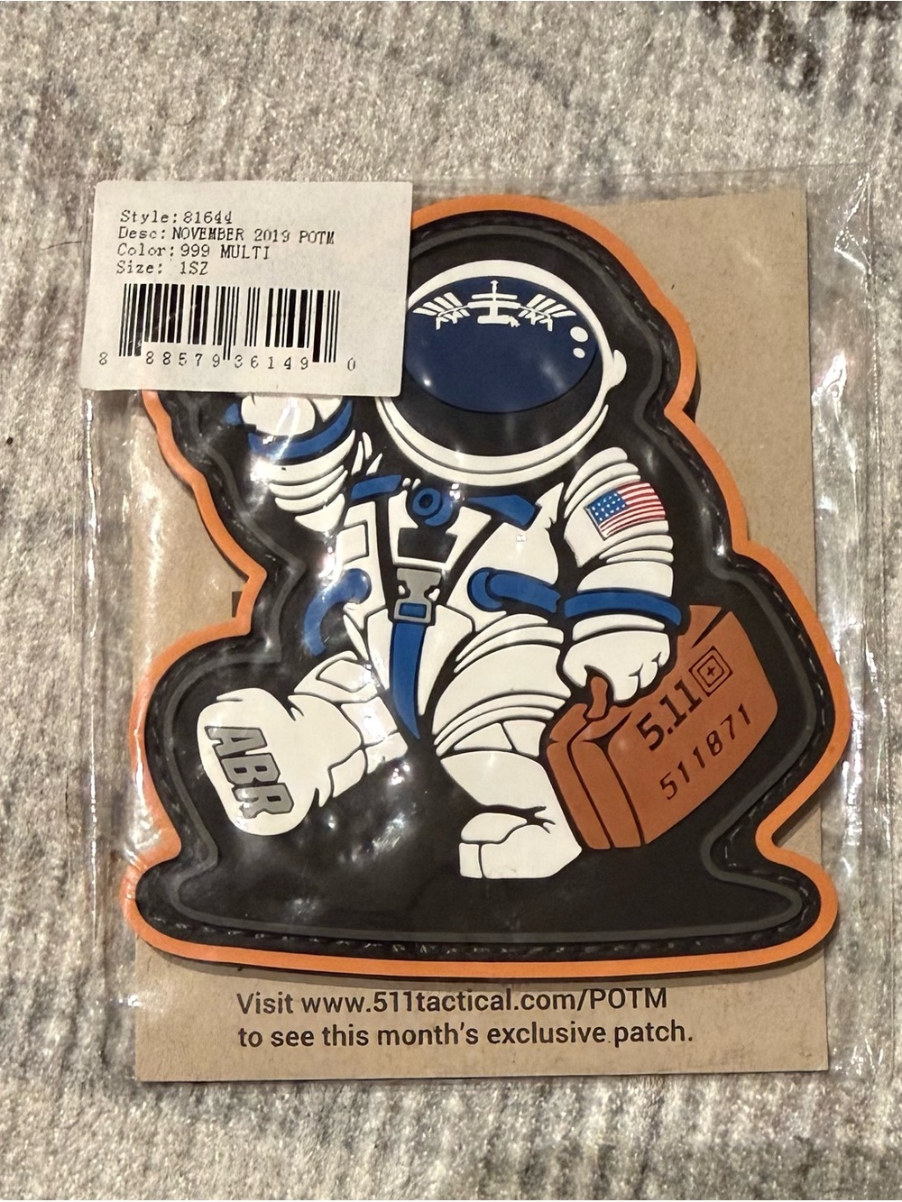 5.11 Tactical Tan & Black ISS 'November' Patch Card